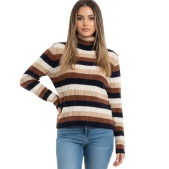 Madewell Sweaters - Madewell XS Evercrest Striped Mock Neck Sweater